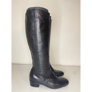 DRIES VAN NOTEN BOOTS WOMENS 8 BLACK LEATHER RIDING KNEE HIGH SOFT SUPPLE 38 IT
